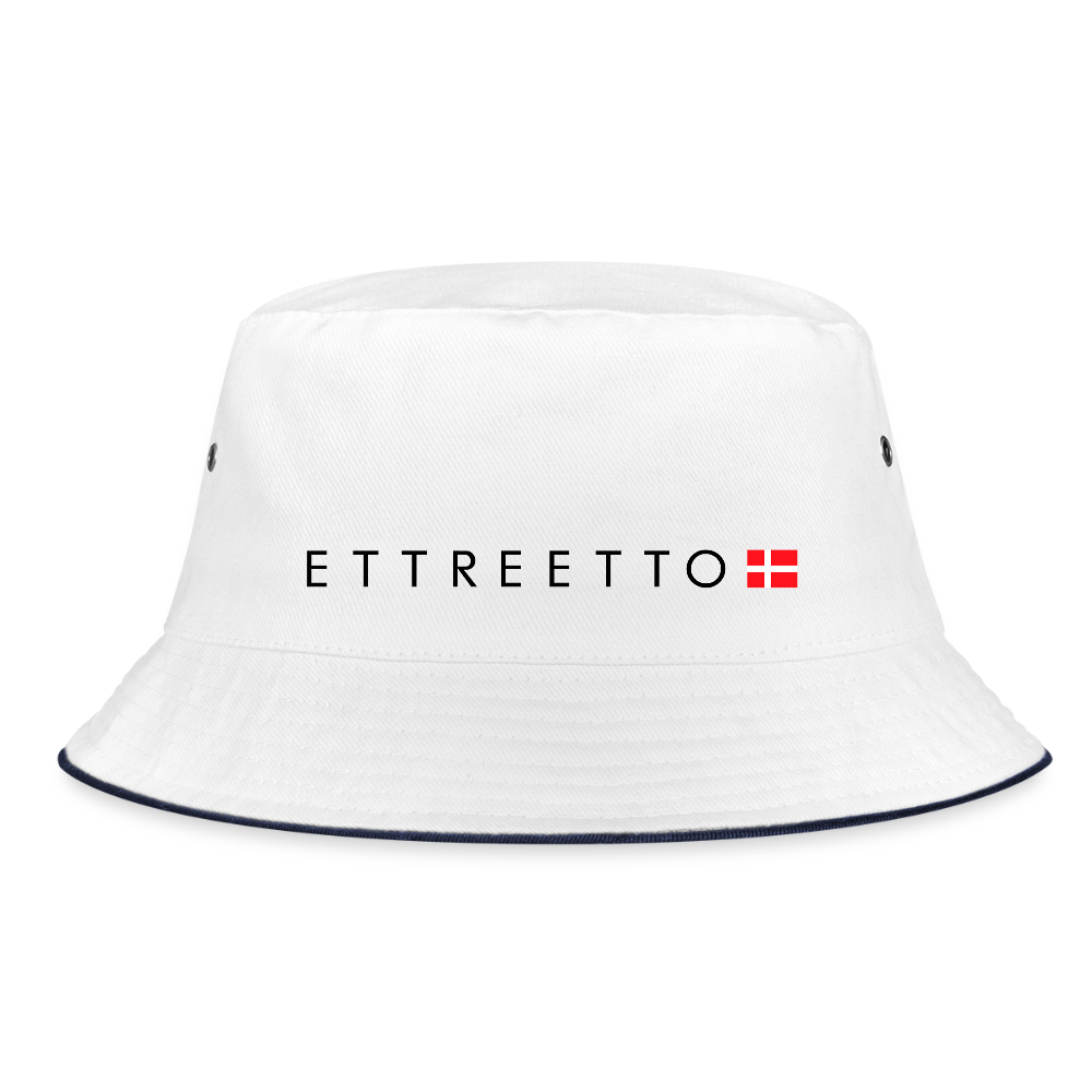 Bøllehat - hvid/marineblå