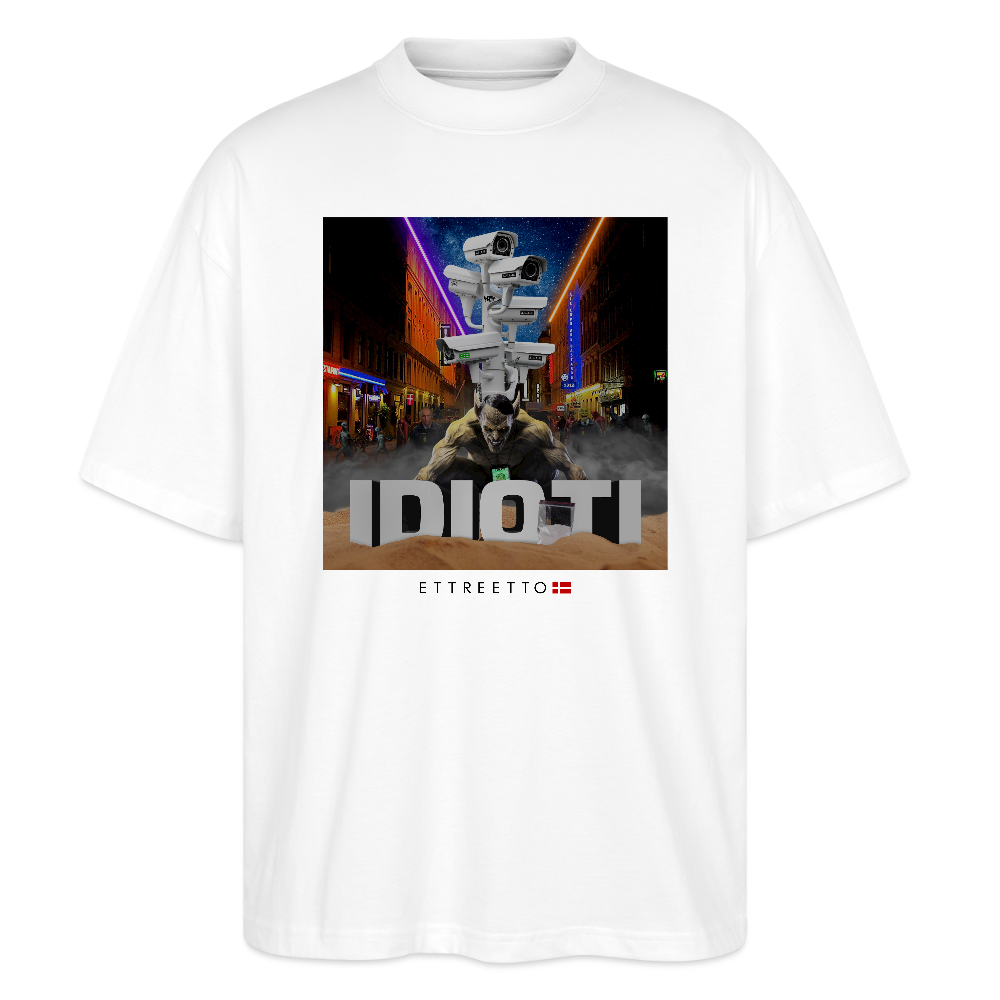 Oversize Tee "IDIOTI" - hvid