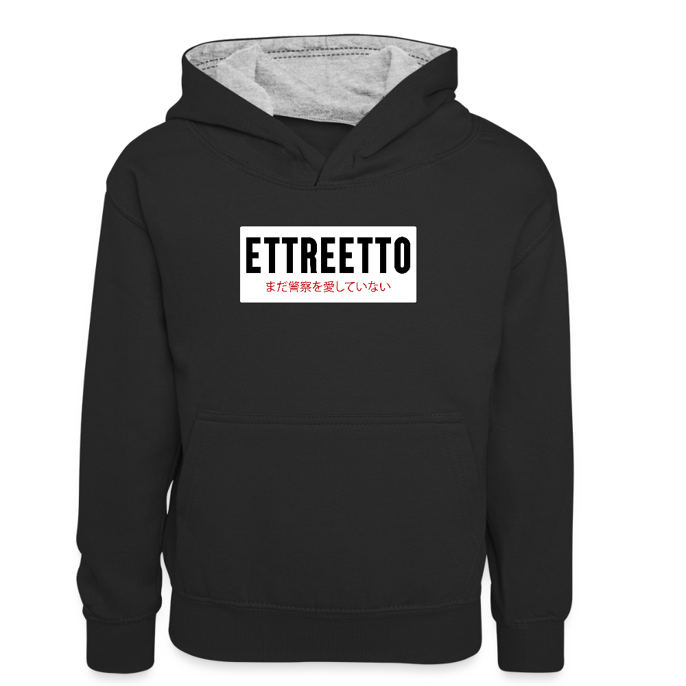Kontrast Hoodie "SDLTP" - sort/gråmeleret