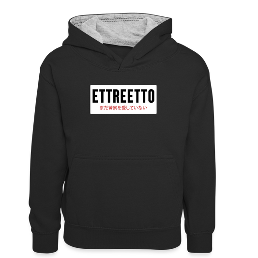 Kontrast Hoodie "SDLTP" - sort/gråmeleret